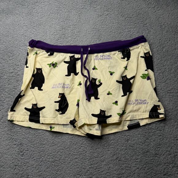 Wild and Cozy Sleep Shorts Women's XL Cream and Purple Huckleberry Pajama Bottom - Picture 1 of 10